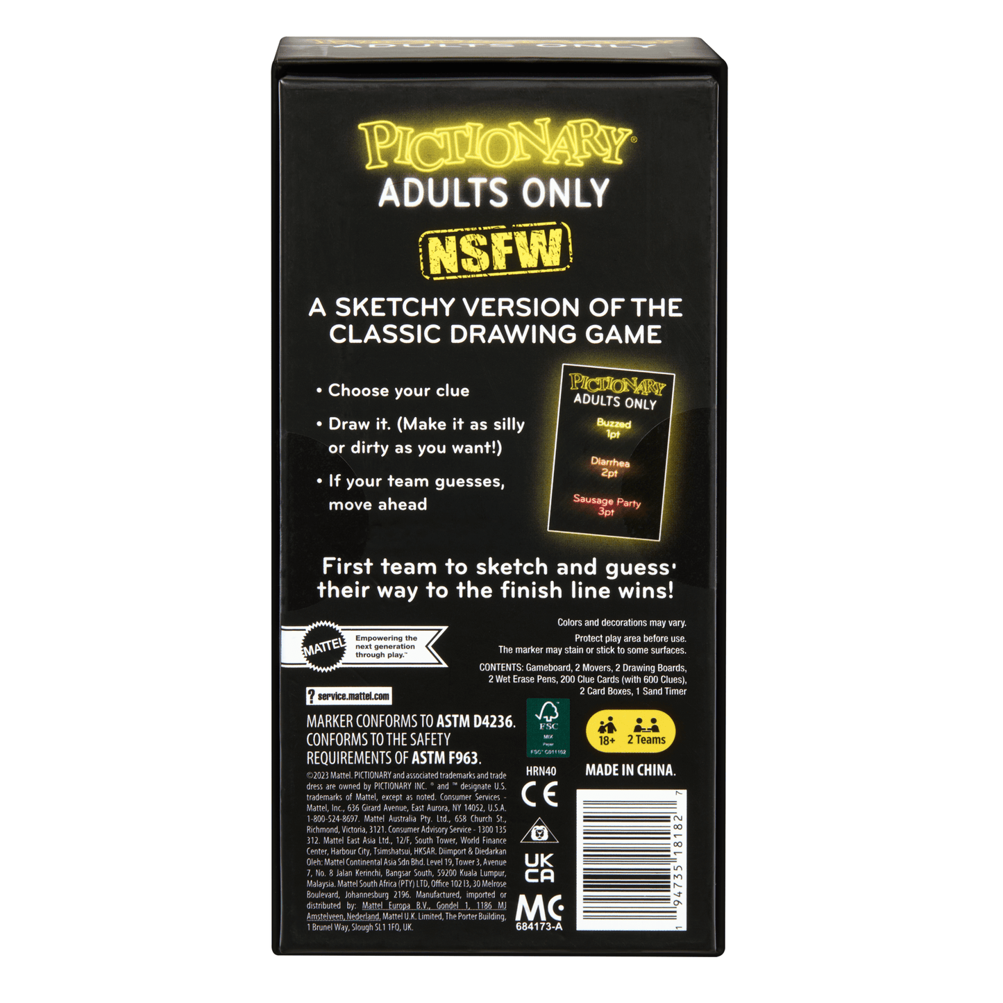 Pictionary Adults Only Party Game For Adults And Game Night, Drawing Game With Silly Sketches