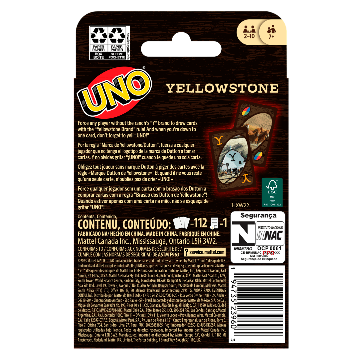 UNO Yellowstone Card Game For Kids, Adults & Family Night With Deck Inspired By The TV Show