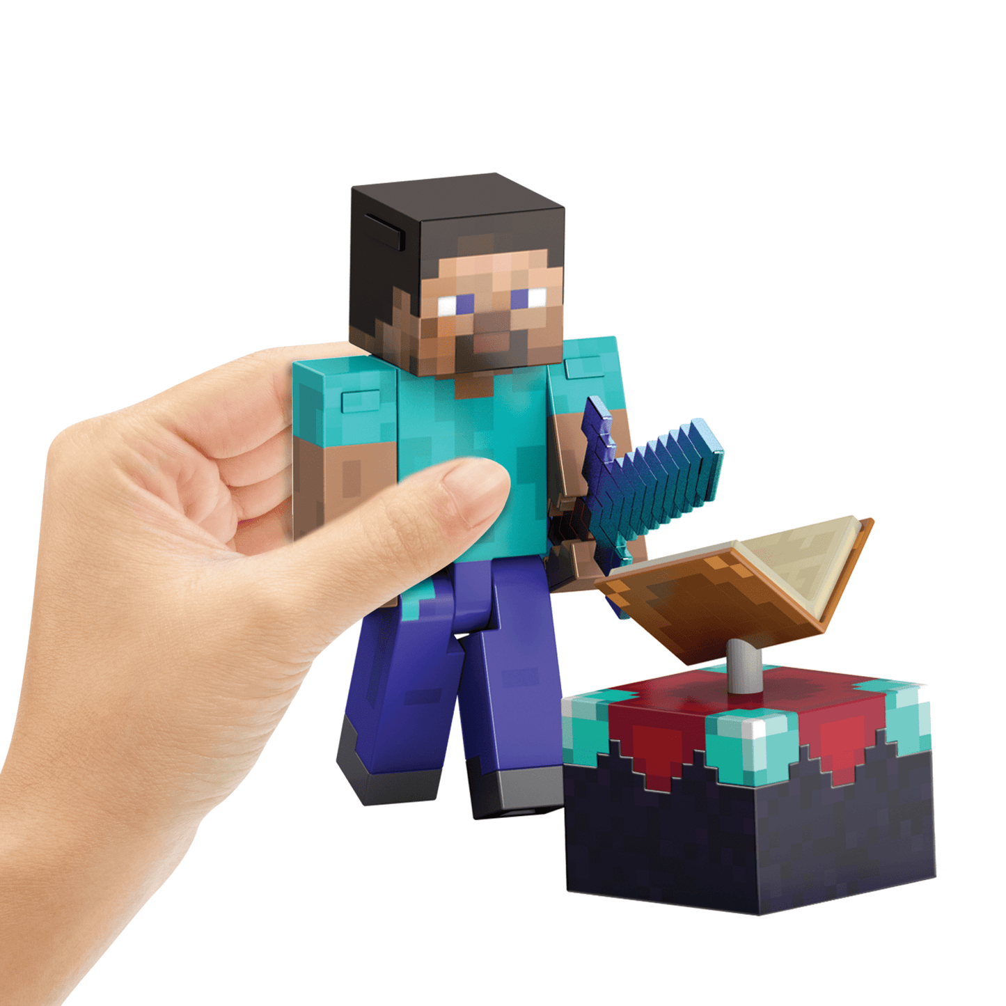 Minecraft Diamond Level Steve Action Figure, 3 Accessories, 5.5-in Collector Scale
