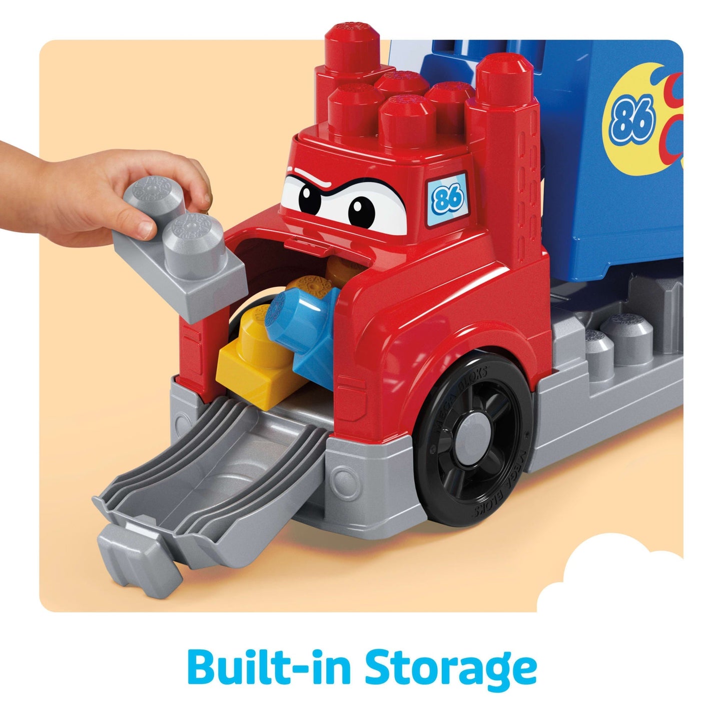 MEGA BLOKS First Builders Build & Race Rig Toy Blocks (19 Pieces) For Toddler