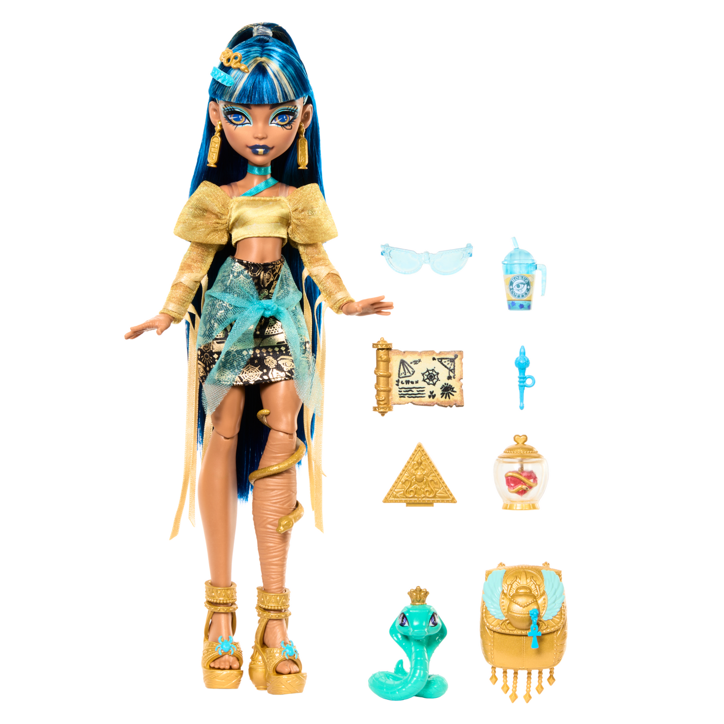 Monsterhigh-Cleo de Nile-Poupée Avec Animal et Accessoires